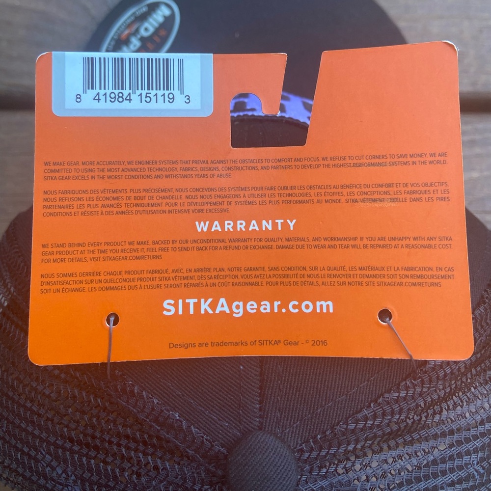 BNWT Sitka Gear Black Woodblock Mid Pro Trucker Hat OSFA SnapBack - Picture 4 of 5
